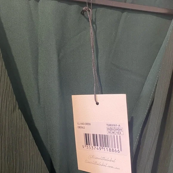 Brand new! Never worn! Tussah, emerald midi dress! Size 10 - Picture 7 of 10